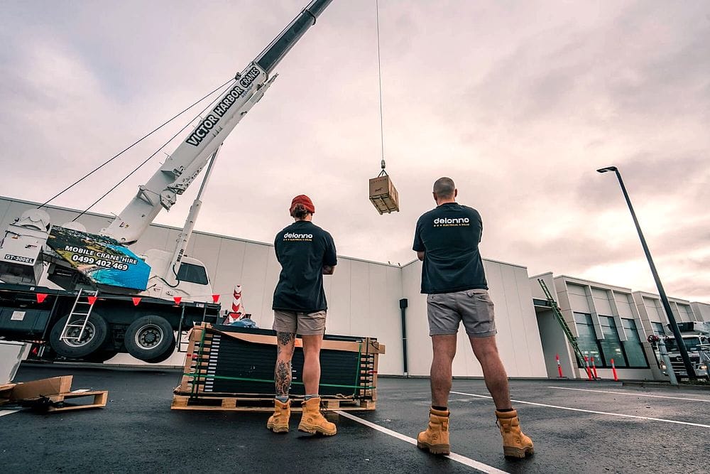 Deionno Electrical team on site in branded work shirts